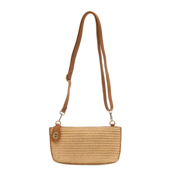 Solid Straw Mini Wristlet Crossbody